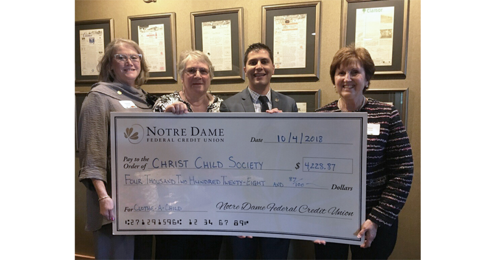 Notre Dame FCU Raises over 4,200 for Christ Child Society Notre Dame