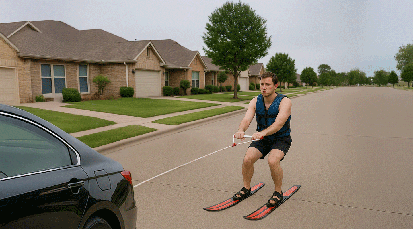Man skiing