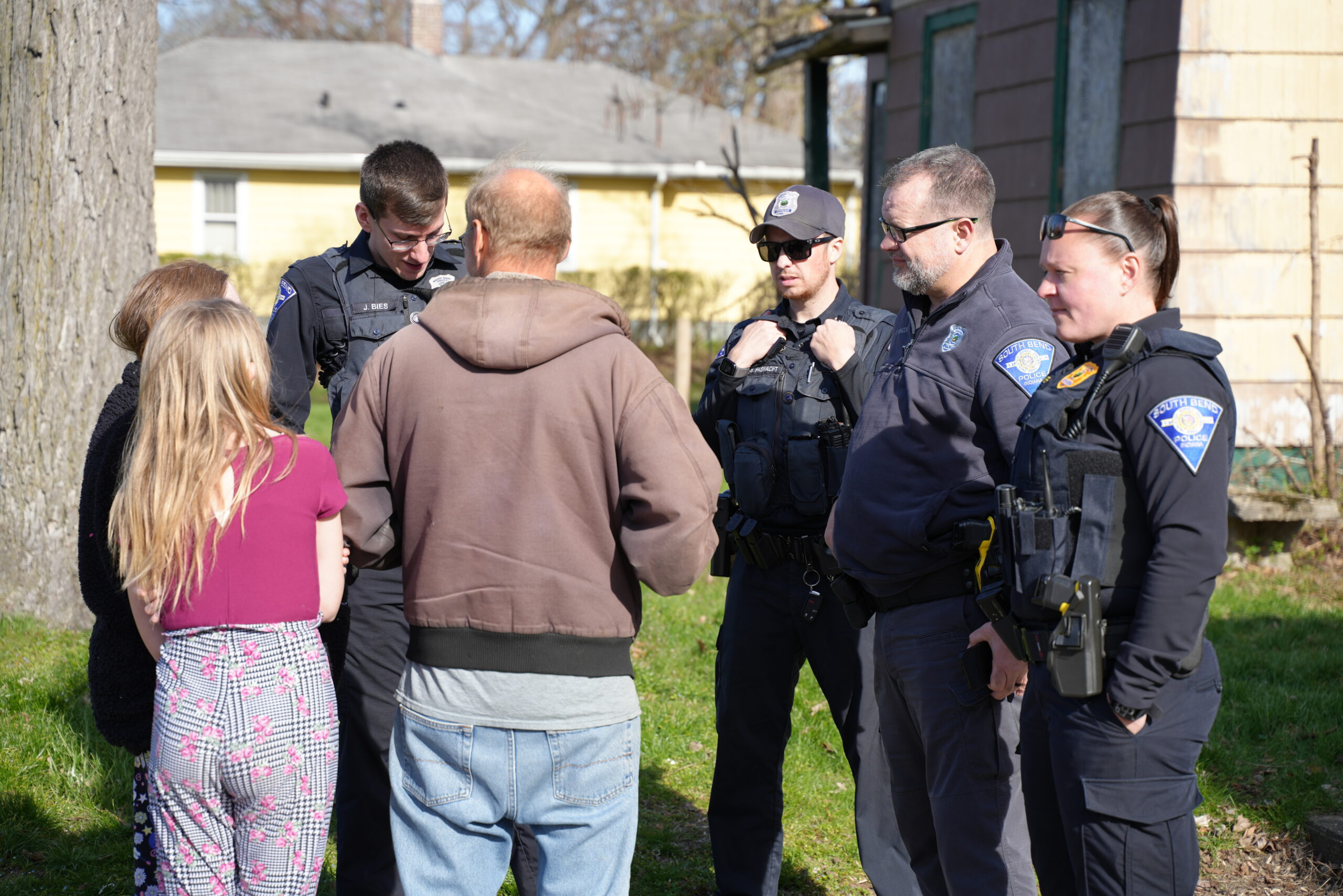 SBPD interacting with event goers at Kingdom Christ Center