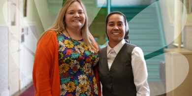 Sally Santellano, Executive Director, and Sister Ilse, Principal from Immaculate Conception School