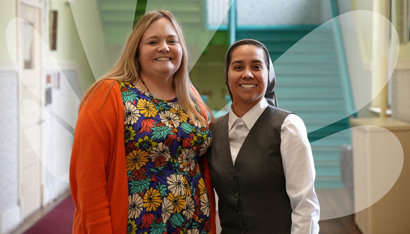 Sally Santellano, directora ejecutiva, y la hermana Ilse, directora de la escuela Immaculate Conception.